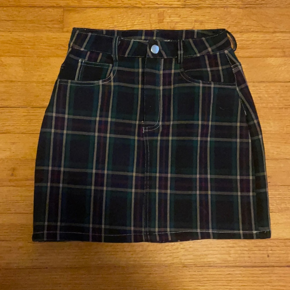 Dolls Kill Green Plaid Skirt